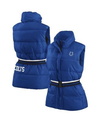 Women's Royal Indianapolis Colts Full-Zip Puffer Vest with Belt