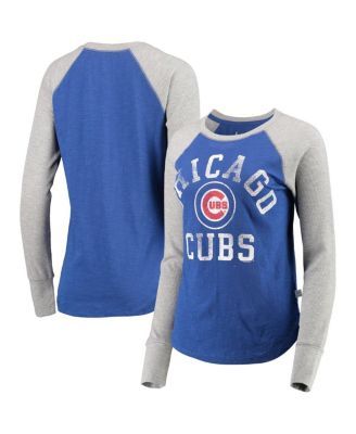 Chicago Cubs Women's Stripe Long Sleeve Tunic T-Shirt - Royal