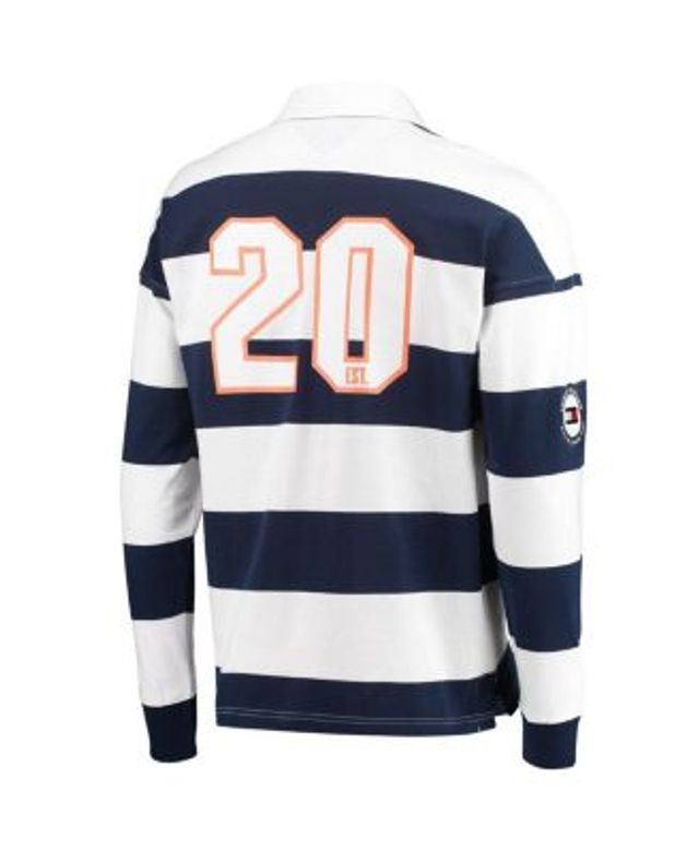 Tommy Hilfiger Men's Black, White San Francisco 49ers Varsity Stripe Rugby  Long Sleeve Polo Shirt - Macy's