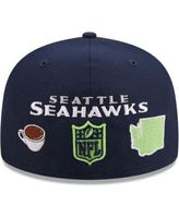 New Era Men's New Era Cream/College Navy Seattle Seahawks 2022 Sideline  59FIFTY Fitted Hat