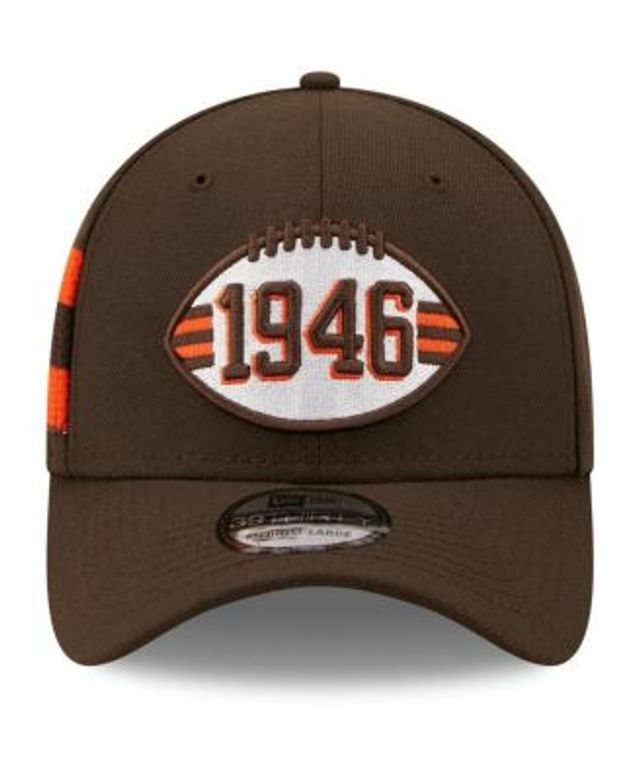 Cleveland Browns New Era 1946 Jersey Stripe 59FIFTY Fitted Hat - Brown