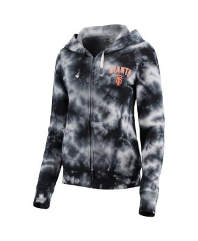 Women's New Era Black Pittsburgh Steelers Tie Dye Fleece Full-Zip Hoodie 