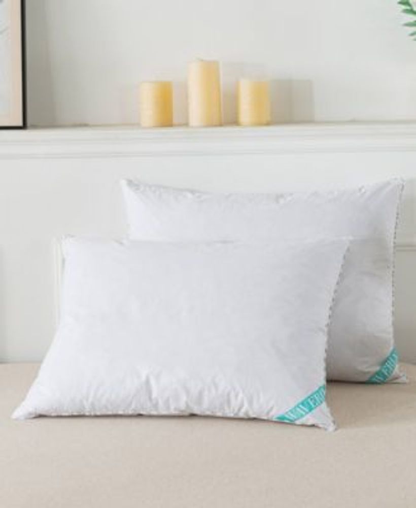 St. James Home 4 Pack Soft Cover Nano Feather Filled Bed Pillows Jumbo - White