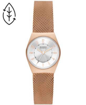 Women's Grenen Lille Rosegold-Tone Stainless Steel Mesh Strap Three Hand Date Watch, 26mm