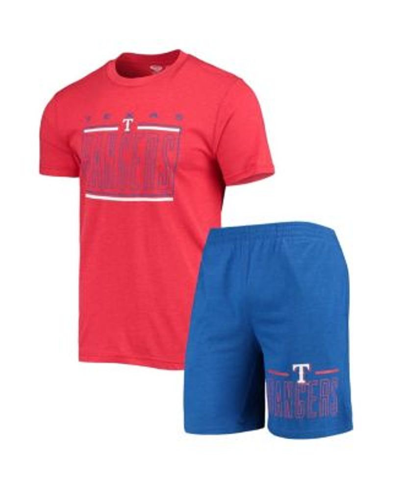 Texas Rangers Concepts Sport Badge T-Shirt & Pants Sleep Set - Royal/Red