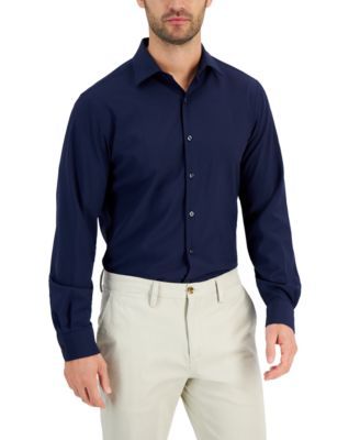 Men's Slim Fit 4-Way Stretch Solid Dress Shirt
