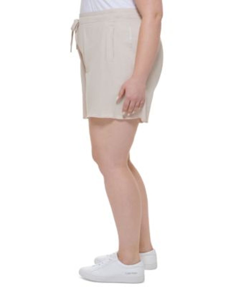 Plus Size High-Waist Cotton Shorts