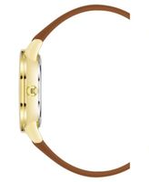 Women's Watch in Brown Vegan Leather with Gold-Tone Lugs, 36mm