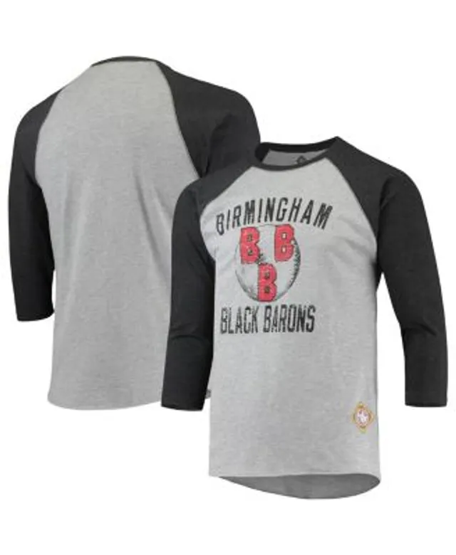 Stitches Men's Heather Gray, Black Birmingham Barons Negro League