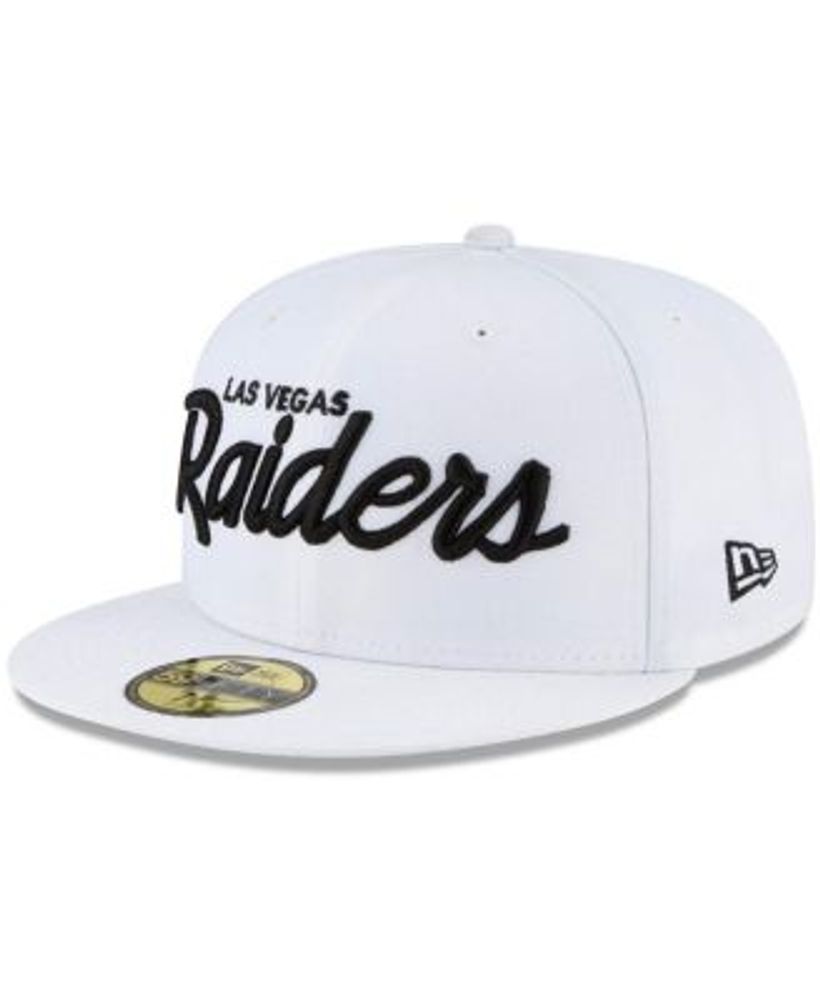 Men's New Era Black Las Vegas Raiders Omaha Script Low Profile 59FIFTY Fitted Hat