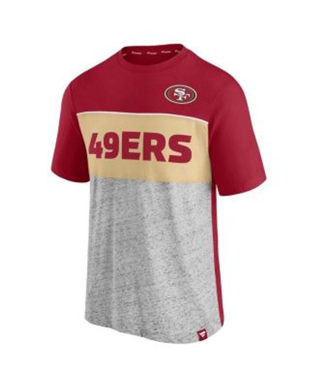 Youth San Francisco 49ers Nike Heathered Black/Heathered Scarlet Colorblock  Team Name T-Shirt