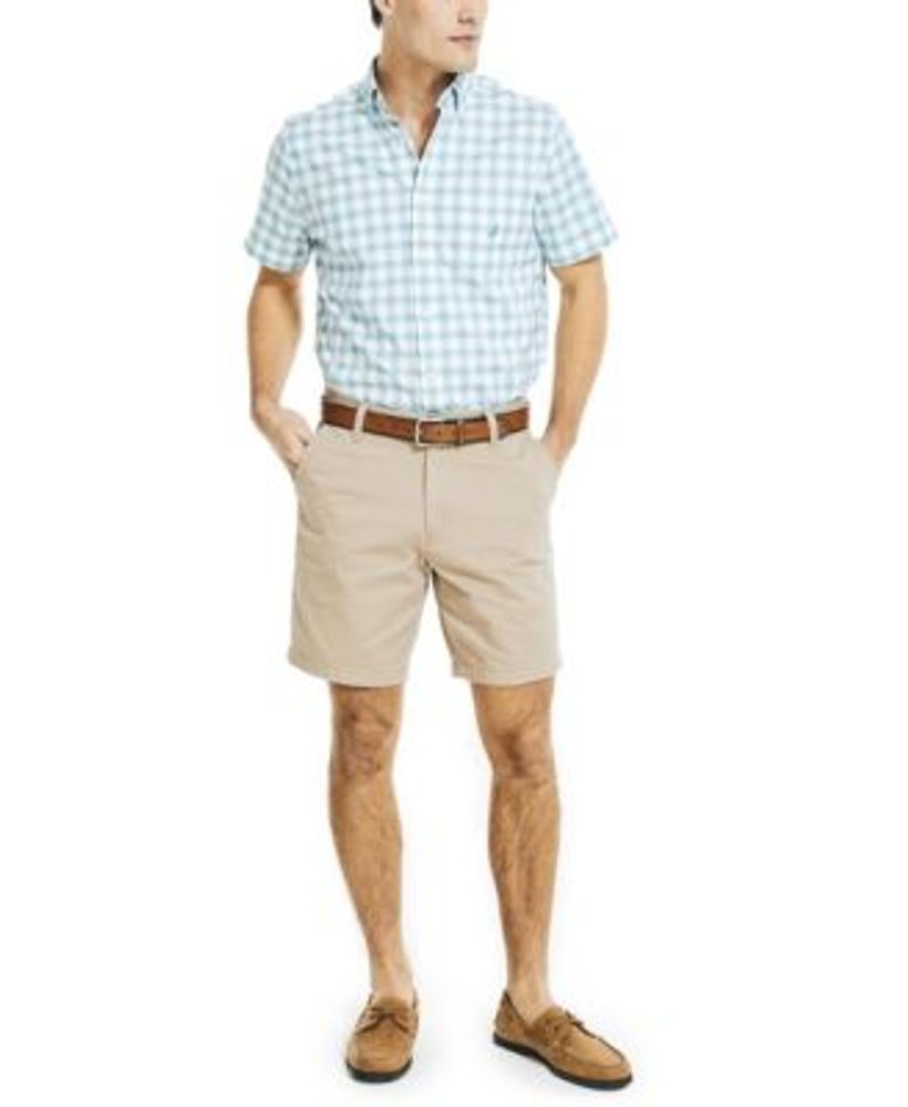 Men's Plaid Short-Sleeve Oxford Shirt