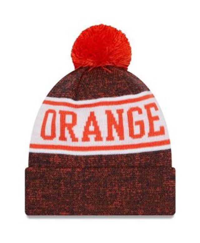 New Era Men's Orange and Navy Detroit Tigers Banner Cuffed Knit Hat with  Pom