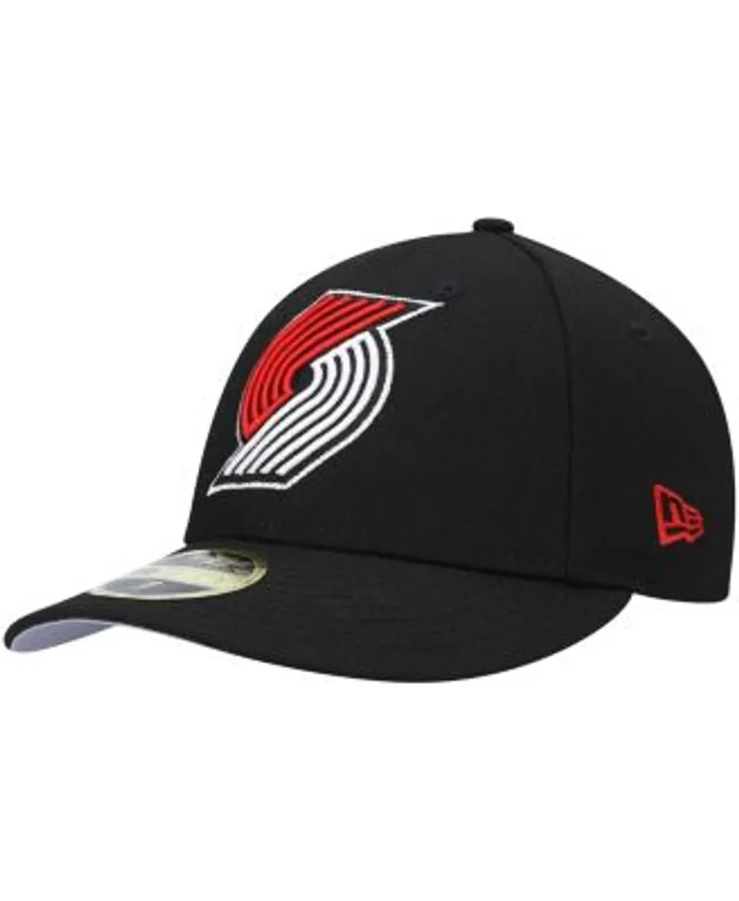 New Era Men's New Era Black/White Portland Trail Blazers Script Pinwheel  59FIFTY Fitted Hat