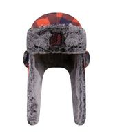 New Era Men's Orange Detroit Tigers Buffalo Plaid Trapper Hat