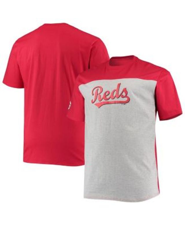 Cincinnati Reds Women's Plus Size Colorblock T-Shirt - Red/Heather Gray