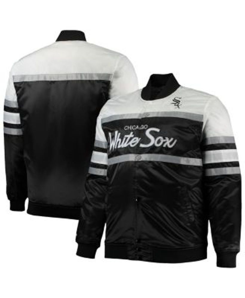 Chicago White Sox Mitchell & Ness Big & Tall Tricot Full-Zip Raglan Track  Jacket - Black