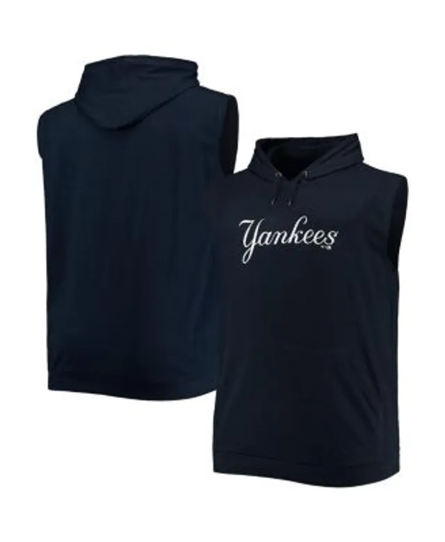 Men's New York Yankees Navy Jersey Muscle Sleeveless Pullover Hoodie