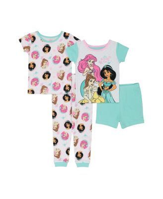 Disney Princess Toddler Girls Pajamas, 4 Piece Set