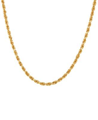 Glitter Rope Link 30" Chain Necklace in 10k Gold