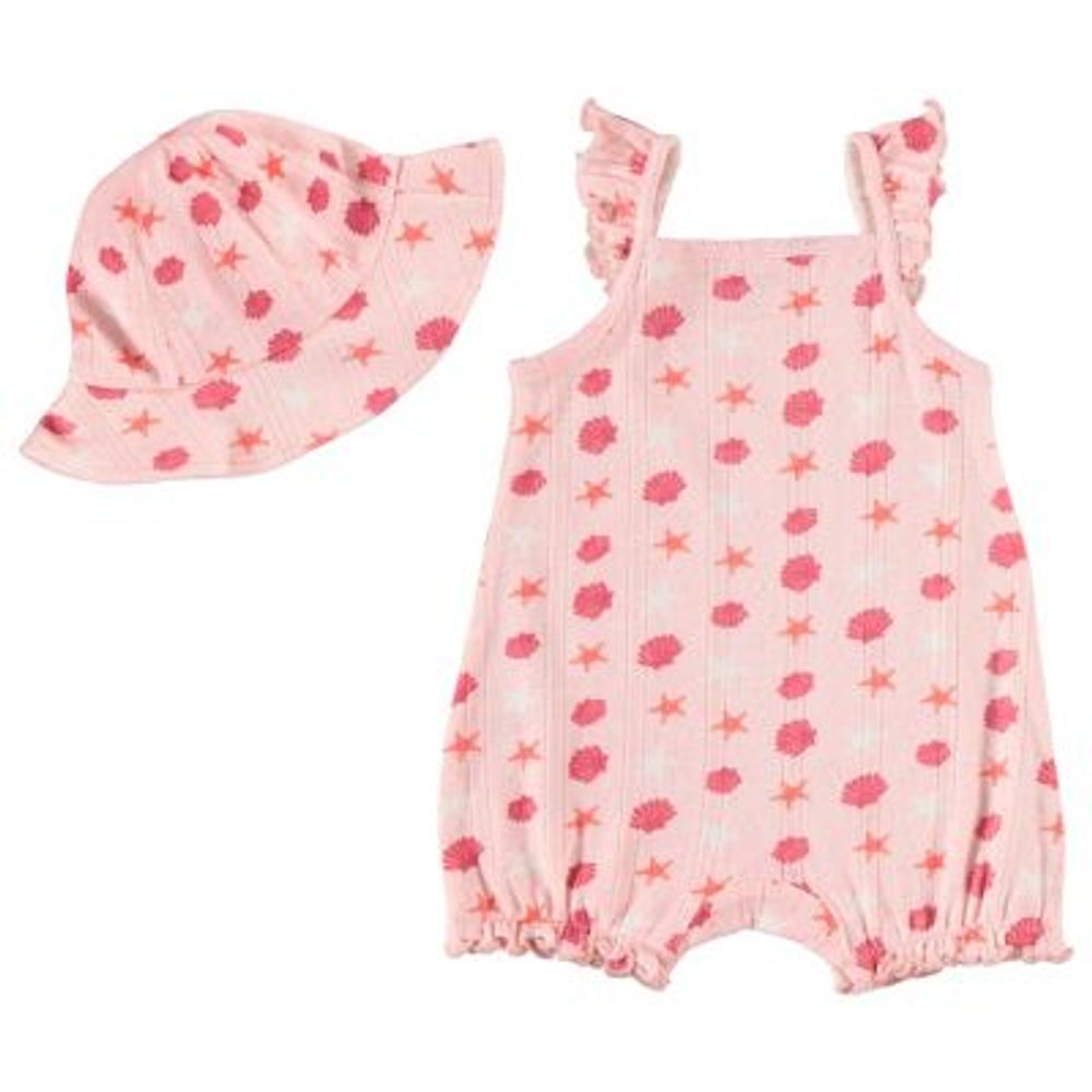 Baby Girls Fashion Rompers with Hat, 2 Piece Set