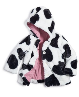 Baby Girls Heart Faux-Fur Hooded Coat, Created for Macy's