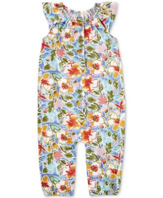 Baby Girls Floral-Print Jumpsuit
