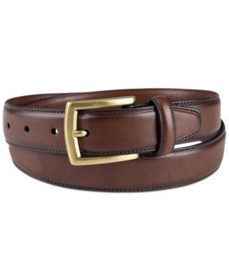 Men's Burnished Feathered Edge Dress Belt, Created for Macy's