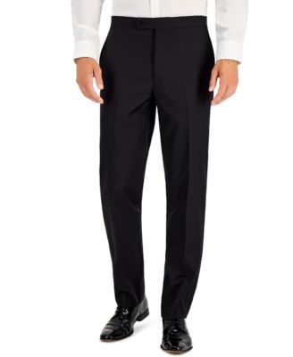 Men's Classic-Fit UltraFlex Stretch Black Solid Tuxedo Pants