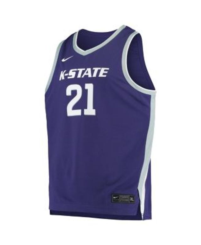 Men's Nike #21 Purple Kansas State Wildcats Throwback Replica