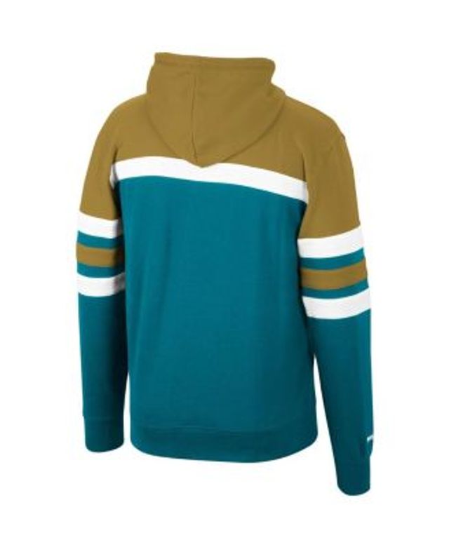 Men's Mitchell & Ness Gold/Teal Jacksonville Jaguars Head Coach Pullover  Hoodie