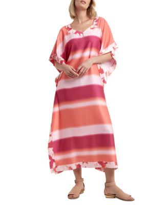 Women's Striped Caftan Maxi Dress