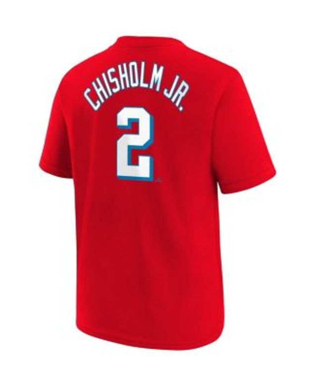 Men's Nike Jazz Chisholm Jr. Black Miami Marlins Name & Number T-Shirt