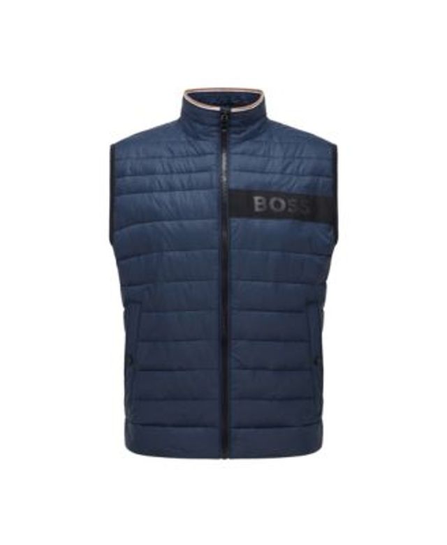 BOSS - Packable gilet with tonal logo