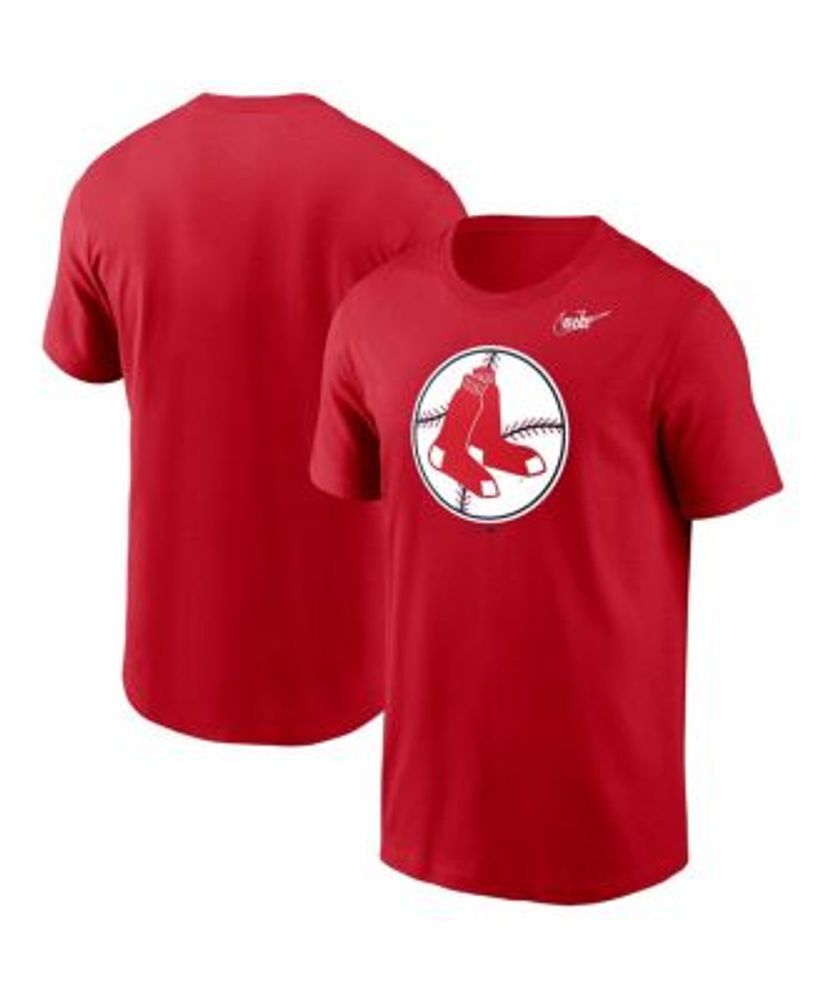 Nike Men's Red Boston Sox Cooperstown Collection Logo T-shirt