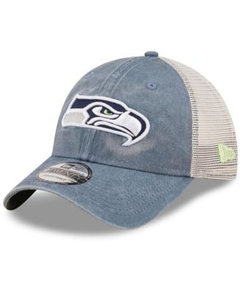 Seattle Seahawks New Era Script Trucker 9FIFTY Snapback Hat - College Navy