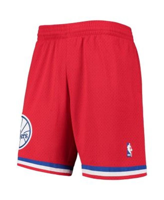 Men's Mitchell & Ness Philadelphia 76ers Hardwood Classics White Out  Swingman Shorts