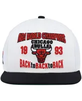 Mitchell & Ness Men's Red Chicago Bulls Back-to-Back NBA Finals Champions Trucker Snapback Adjustable Hat