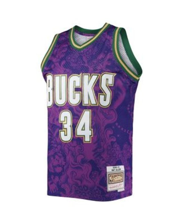 Mitchell & Ness Ray Allen White Milwaukee Bucks 1996 Doodle Swingman Jersey