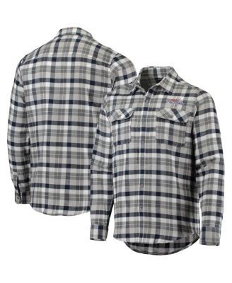 Men's Antigua Black/Gray New Orleans Saints Ease Flannel Long Sleeve  Button-Up Shirt