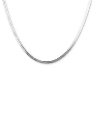 Silver-Tone Herringbone Chain Collar Necklace, 16-1/2" + 2" extender