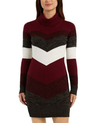 Juniors' Chevron-Print Sweater Dress
