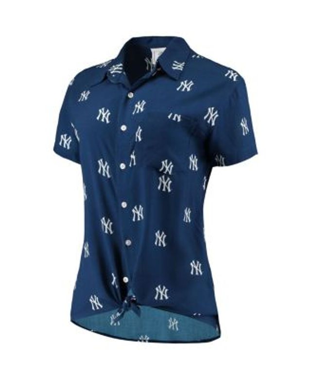 FOCO Men's Navy New York Yankees Big Logo Button-Up Shirt