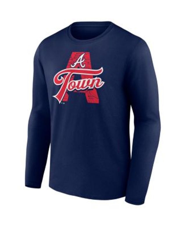 Nike Men's Atlanta Braves Navy Arch Over Logo Long Sleeve T-Shirt