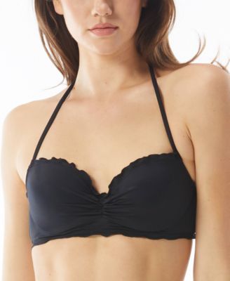 Solid Nixie Bra Sized Ruffle Edge Halter Bikini Top, Created for Macy's