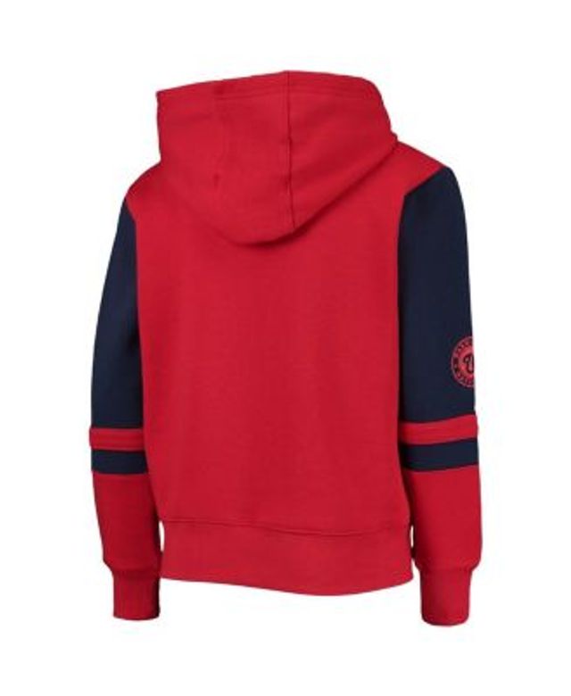 Youth Red Washington Nationals Team Color Wordmark Full-Zip Hoodie