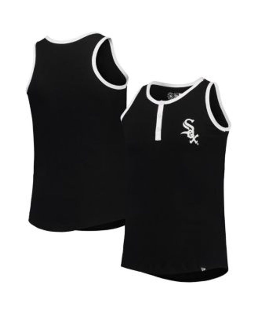 New Era Girls Youth Black Chicago White Sox Henley Tank Top