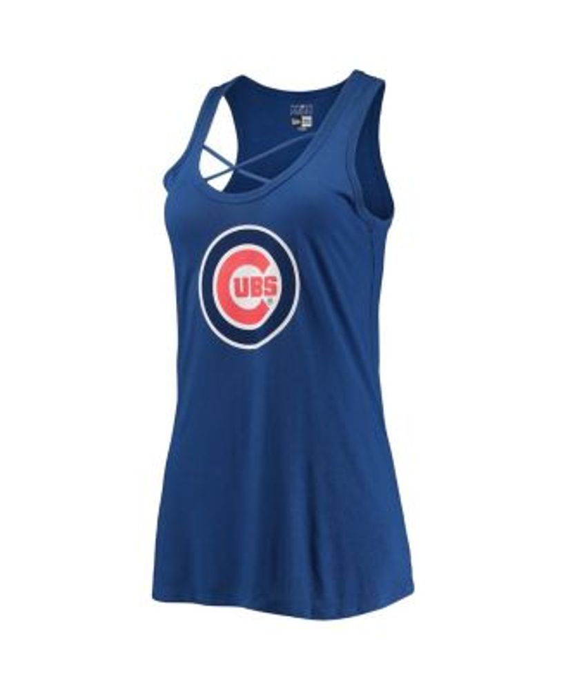 Women's Royal Chicago Cubs Front Strap Tank Top