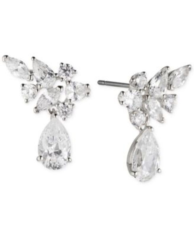 Eliot Danori Silver-Tone Crystal Pear Drop Earrings, Created for Macy's |  Dullest Town Center