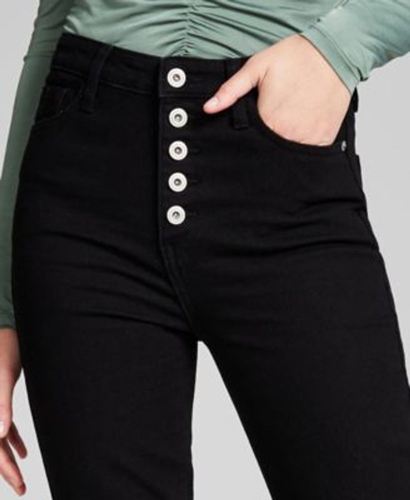 Women's High Rise Button-Fly Flared-Leg Jeans